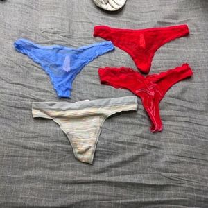 4 Pairs of Victoria's Secret Thongs Size Large